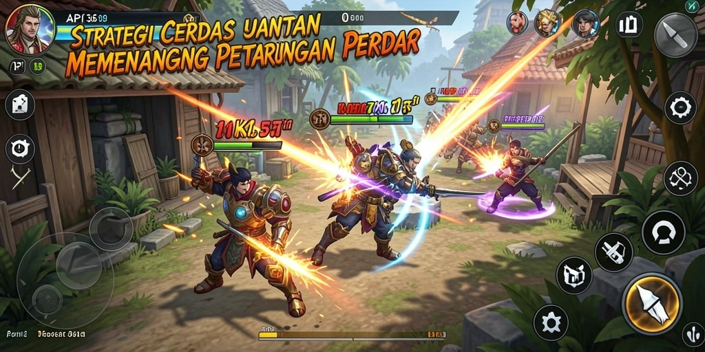 Tangkapan layar gameplay API36 menunjukkan strategi yang intens dan pertarungan yang menarik.