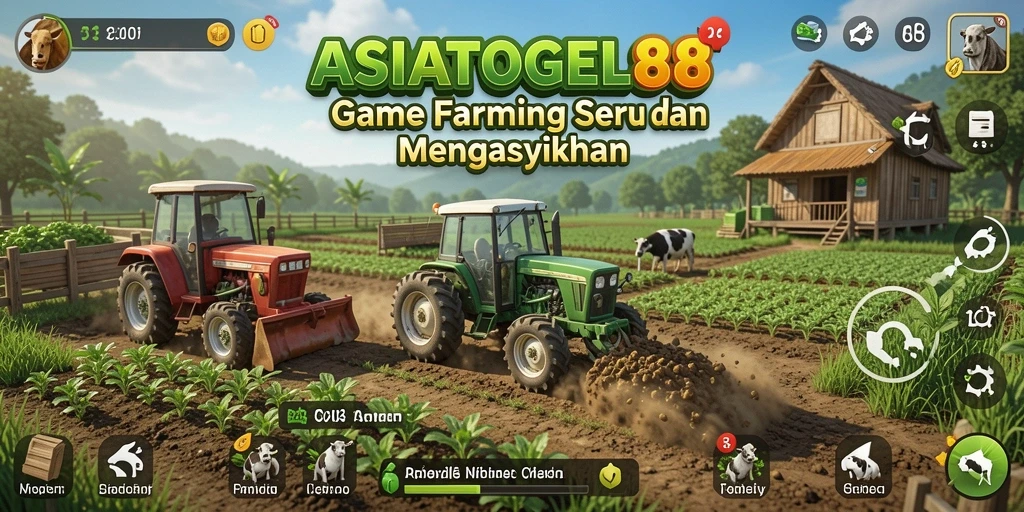 Tampilan gameplay menarik dari ASIATOGEL88 dengan berbagai tanaman dan hewan.