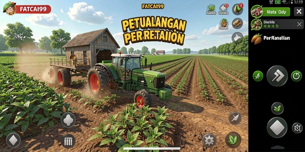 Tampilan gameplay menarik dari FATCAI99 dengan aktivitas bertani.