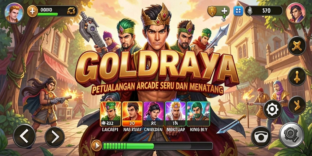 Tampilan screenshot game GOLDRAJA dengan aksi gameplay yang seru dan vibrant.
