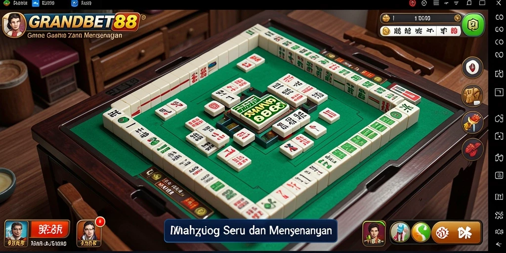 Tangkapan layar game GRANDBET88 menampilkan momen seru bermain Mahjong.