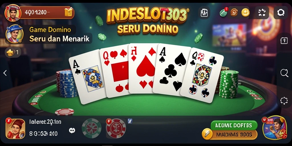 Tangkapan layar INDESLOT303 menampilkan permainan Domino yang seru dan interaktif.