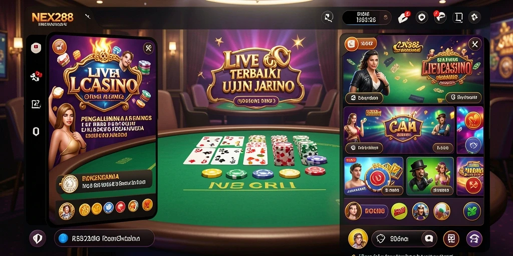 Tampilan gameplay NEX288 yang mendebarkan di Live Casino.