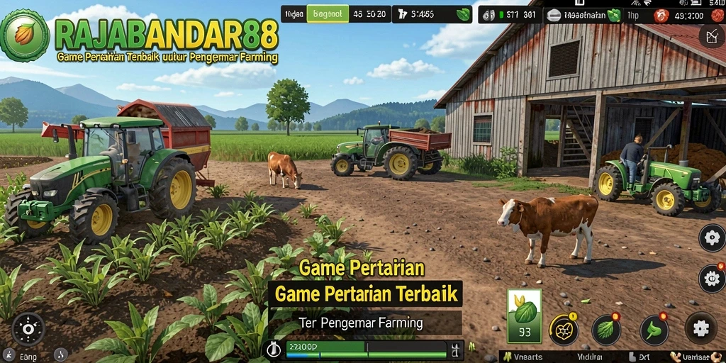 Tampilan menarik dari gameplay RAJABANDAR88 dengan aktivitas bertani.