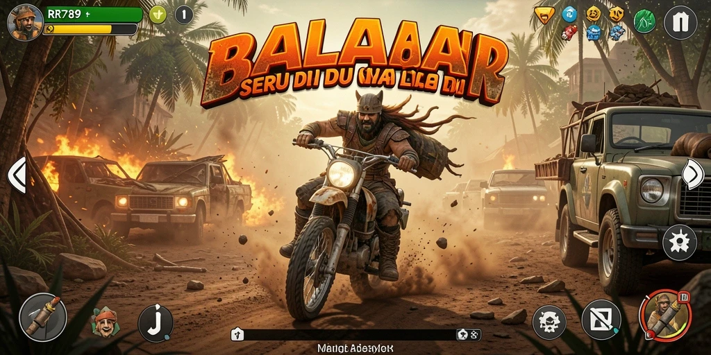 Tangkapan layar menunjukkan aksi balapan seru di RR789.