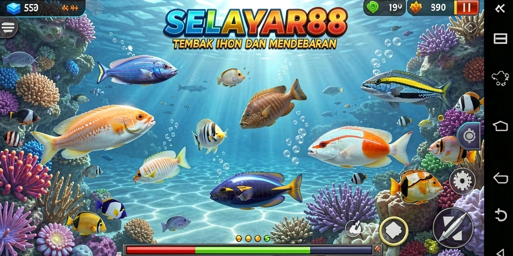 Tampilan gameplay Tembak Ikan yang menarik dan interaktif.