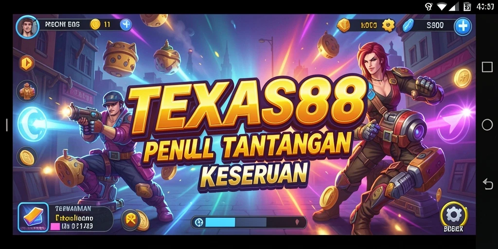 Tampilan gameplay seru dalam TEXAS88, penuh tantangan dan warna.